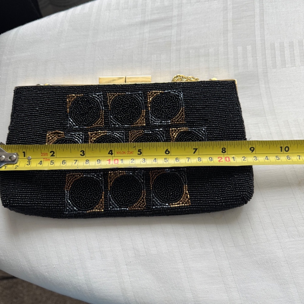 Saks Fifth Avenue, Small Beaded Theatre Clutch Bag View 5